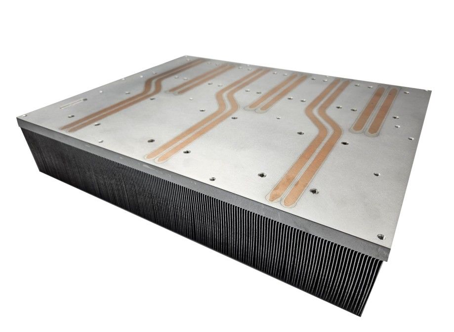 Skiving Fin Process Multiple Heat Pipe Heatsink For Industrial Devices Cooling
